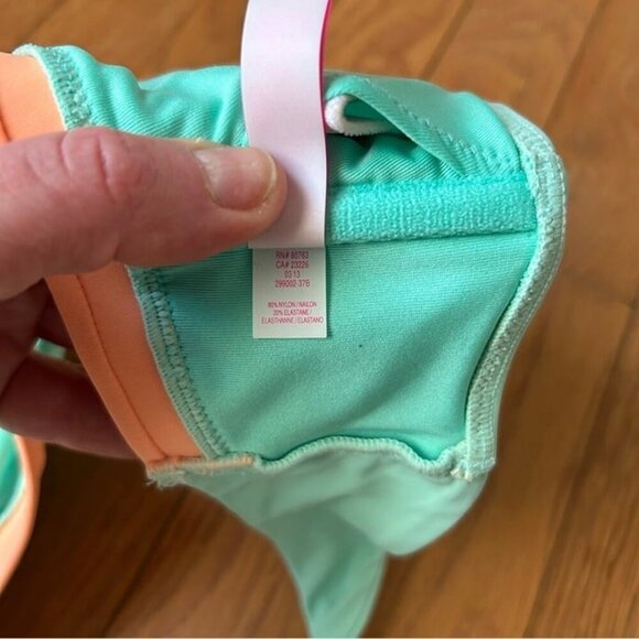Victoria's Secret Turquoise Blue Peach Strapless Bikini Top Women’s Size Medium - Picture 4 of 4